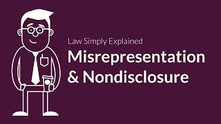 Misrepresentation and Nondisclosure  Contracts  Defenses amp Excuses [upl. by Amorete]