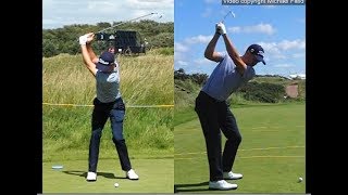 Justin Thomas golf swing  Long Iron faceon amp downtheline July 2017 [upl. by Peggie]