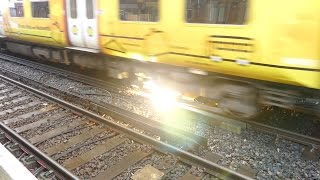 Merseyrail 507 009 making arcs at Birkdale station [upl. by Anaujait]